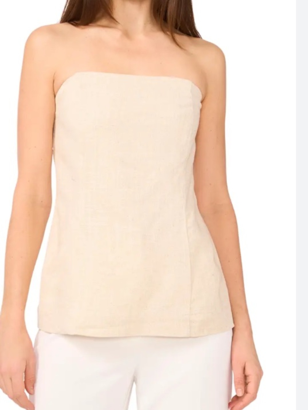 1.STATE Natural Beige Linen strapless  NWT